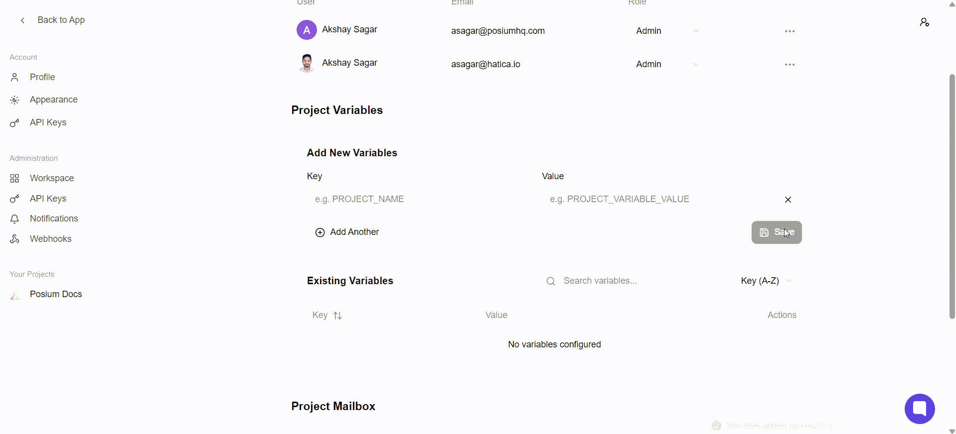 Add a variable
